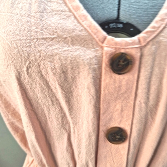 Angashion Pale Pink Dress W/Faux button front Size Small - Picture 3 of 7